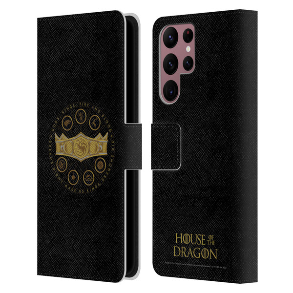 House Of The Dragon: Television Series Graphics Crown Leather Book Wallet Case Cover For Samsung Galaxy S22 Ultra 5G