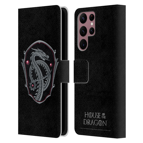 House Of The Dragon: Television Series Graphics Dragon Badge Leather Book Wallet Case Cover For Samsung Galaxy S22 Ultra 5G
