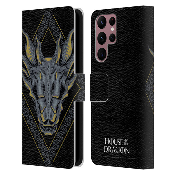 House Of The Dragon: Television Series Graphics Dragon Head Leather Book Wallet Case Cover For Samsung Galaxy S22 Ultra 5G
