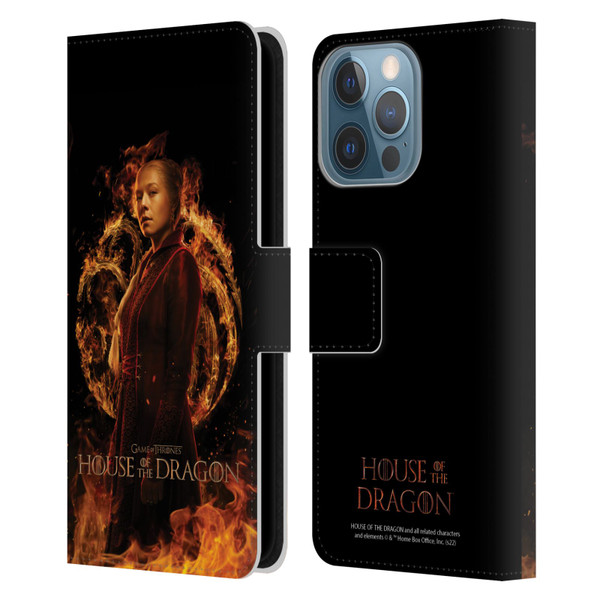 House Of The Dragon: Television Series Key Art Rhaenyra Leather Book Wallet Case Cover For Apple iPhone 13 Pro