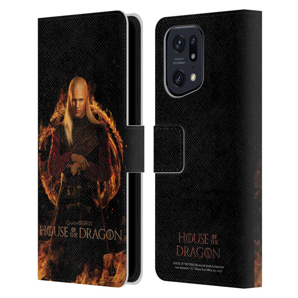 House Of The Dragon: Television Series Key Art Daemon Leather Book Wallet Case Cover For OPPO Find X5 Pro