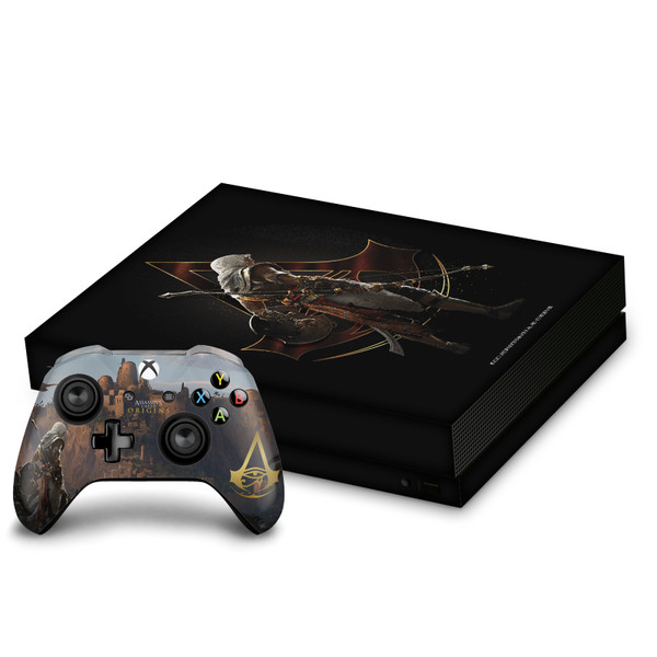 Assassin's Creed Origins Character Art Bayek Crest Vinyl Sticker Skin Decal Cover for Microsoft Xbox One X Bundle