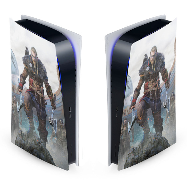 Assassin's Creed Valhalla Key Art Male Eivor 2 Vinyl Sticker Skin Decal Cover for Sony PS5 Digital Edition Console