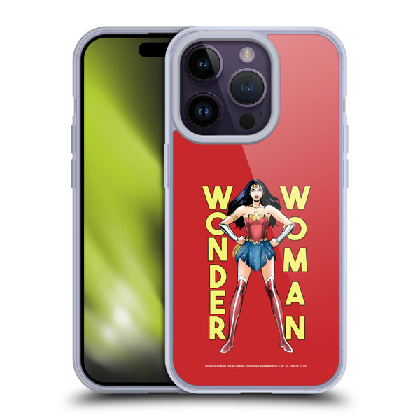 Wonder Woman DC Comics Character Art Stand Soft Gel Case for Apple iPhone 14 Pro