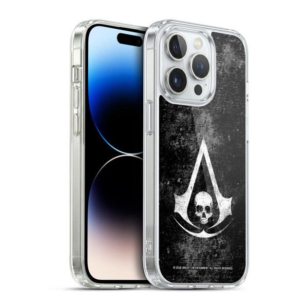 Assassin's Creed Black Flag Logos Grunge Soft Gel Case for Apple iPhone 14 Pro & MagSafe