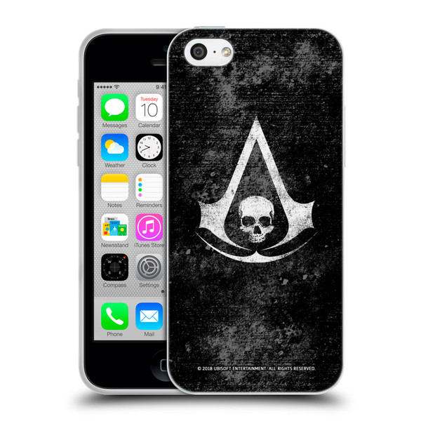 Assassin's Creed Black Flag Logos Grunge Soft Gel Case for Apple iPhone 5c
