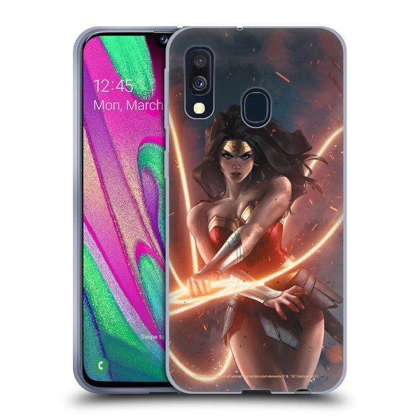 Wonder Woman DC Comics Comic Book Cover Dark Nights Death Metal #1 Soft Gel Case for Samsung Galaxy A40 (2019)