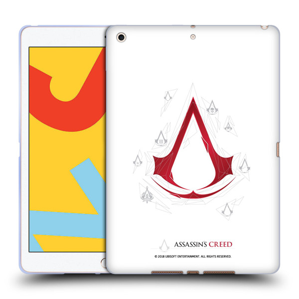 Assassin's Creed Legacy Logo Geometric White Soft Gel Case for Apple iPad 10.2 2019/2020/2021