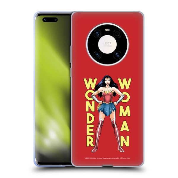 Wonder Woman DC Comics Character Art Stand Soft Gel Case for Huawei Mate 40 Pro 5G