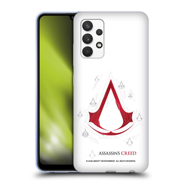 Assassin's Creed Legacy Logo Geometric White Soft Gel Case for Samsung Galaxy A32 (2021)