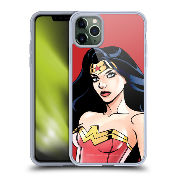 Wonder Woman DC Comics Character Art Portrait Soft Gel Case for Apple iPhone 11 Pro Max