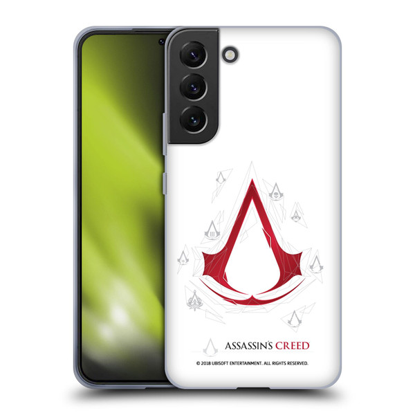 Assassin's Creed Legacy Logo Geometric White Soft Gel Case for Samsung Galaxy S22+ 5G