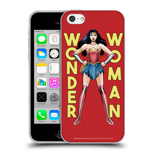 Wonder Woman DC Comics Character Art Stand Soft Gel Case for Apple iPhone 5c