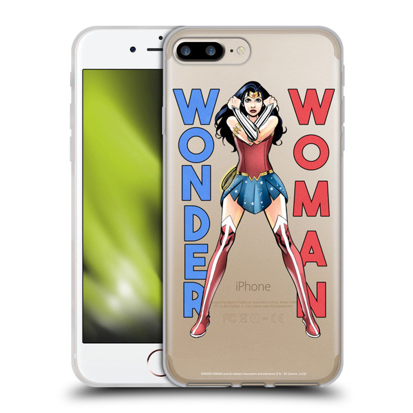 Wonder Woman DC Comics Character Art Stand 2 Soft Gel Case for Apple iPhone 7 Plus / iPhone 8 Plus