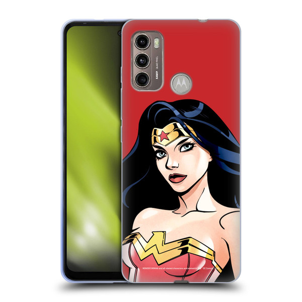 Wonder Woman DC Comics Character Art Portrait Soft Gel Case for Motorola Moto G60 / Moto G40 Fusion