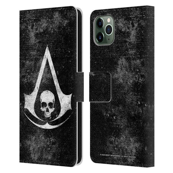 Assassin's Creed Black Flag Logos Grunge Leather Book Wallet Case Cover For Apple iPhone 11 Pro Max