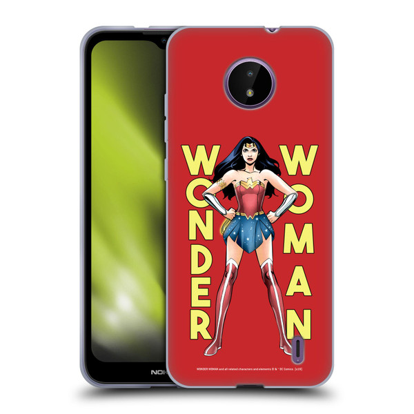 Wonder Woman DC Comics Character Art Stand Soft Gel Case for Nokia C10 / C20