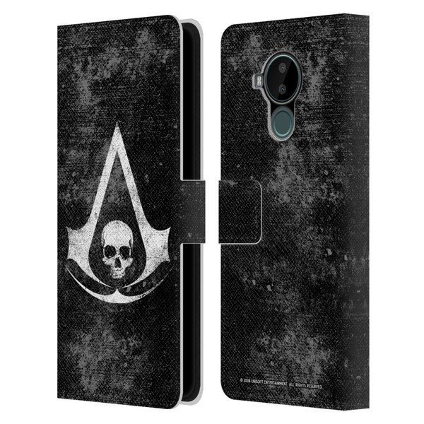 Assassin's Creed Black Flag Logos Grunge Leather Book Wallet Case Cover For Nokia C30