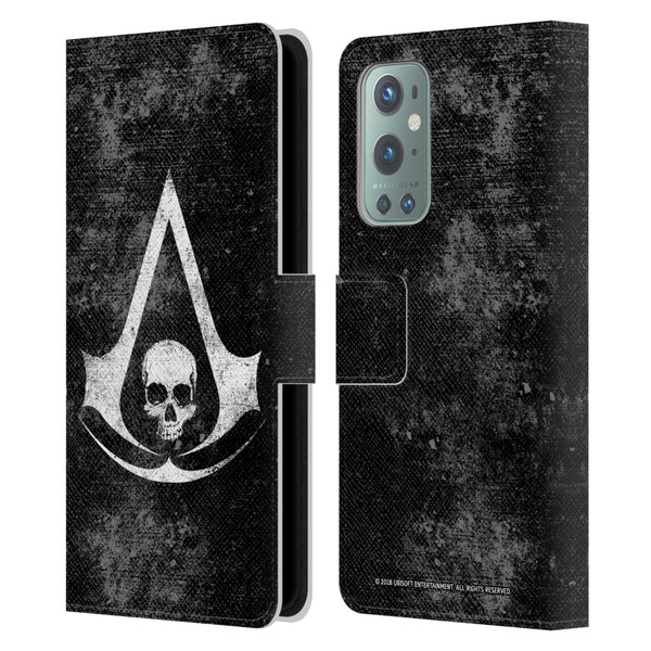 Assassin's Creed Black Flag Logos Grunge Leather Book Wallet Case Cover For OnePlus 9