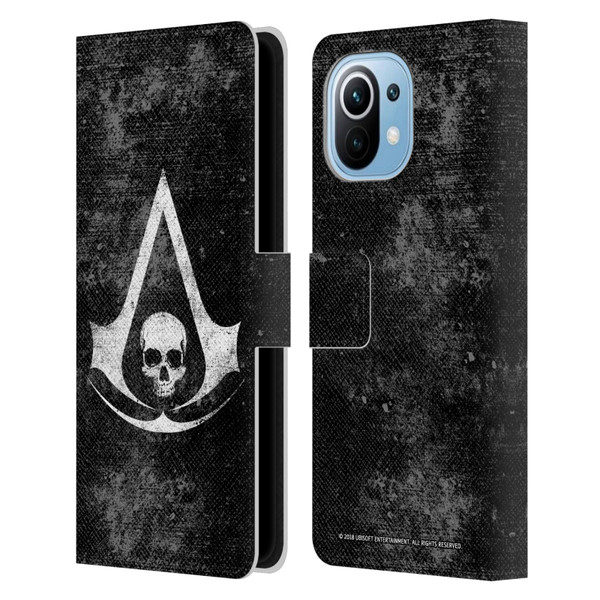 Assassin's Creed Black Flag Logos Grunge Leather Book Wallet Case Cover For Xiaomi Mi 11