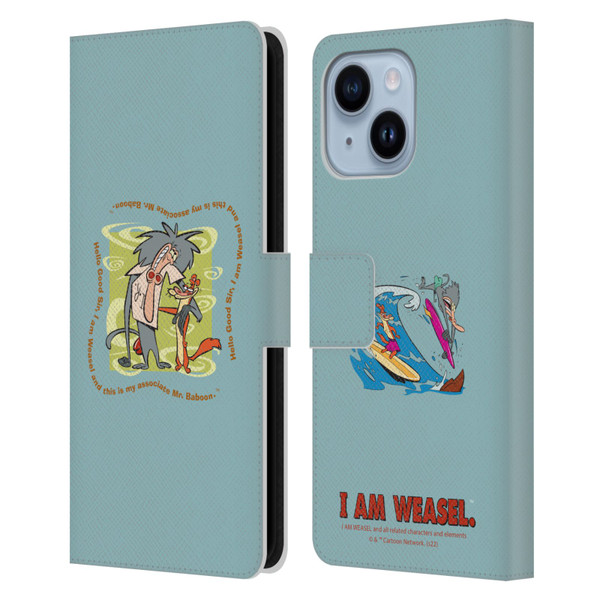 I Am Weasel. Graphics Hello Good Sir Leather Book Wallet Case Cover For Apple iPhone 14 Plus