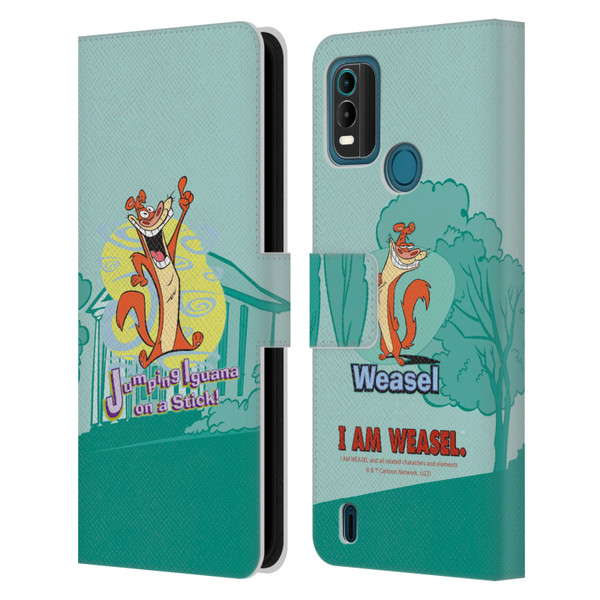 I Am Weasel. Graphics Jumping Iguana On A Stick Leather Book Wallet Case Cover For Nokia G11 Plus