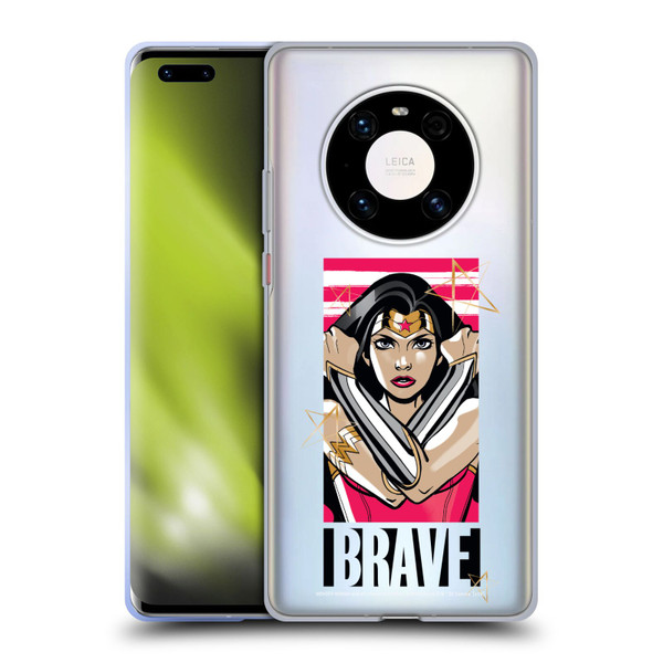 Wonder Woman DC Comics Graphic Arts Brave Soft Gel Case for Huawei Mate 40 Pro 5G