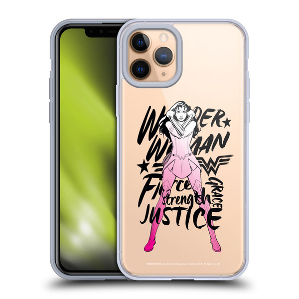 Wonder Woman DC Comics Graphic Arts Typography Soft Gel Case for Apple iPhone 11 Pro