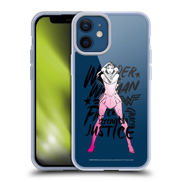 Wonder Woman DC Comics Graphic Arts Typography Soft Gel Case for Apple iPhone 12 Mini