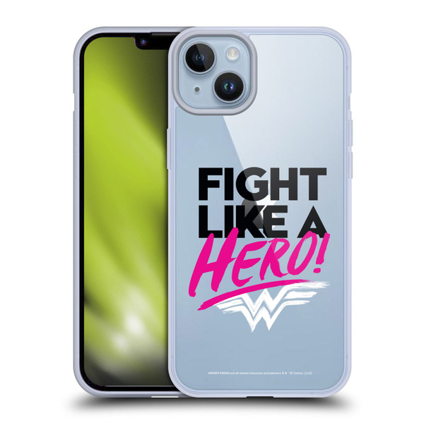 Wonder Woman DC Comics Graphic Arts Hero Soft Gel Case for Apple iPhone 14 Plus & MagSafe