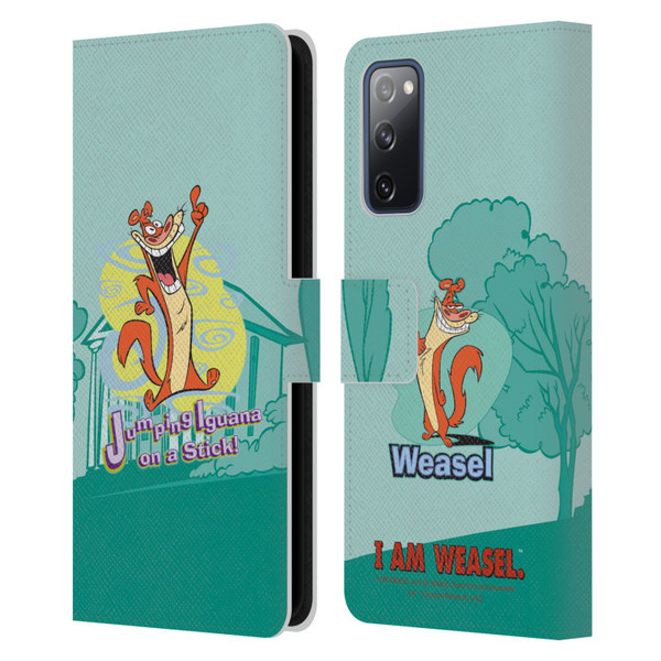 I Am Weasel. Graphics Jumping Iguana On A Stick Leather Book Wallet Case Cover For Samsung Galaxy S20 FE / 5G