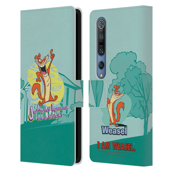 I Am Weasel. Graphics Jumping Iguana On A Stick Leather Book Wallet Case Cover For Xiaomi Mi 10 5G / Mi 10 Pro 5G