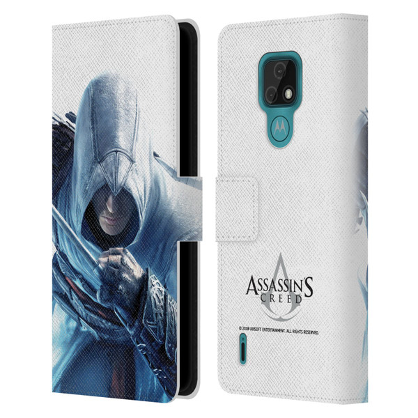 Assassin's Creed Key Art Altaïr Hidden Blade Leather Book Wallet Case Cover For Motorola Moto E7
