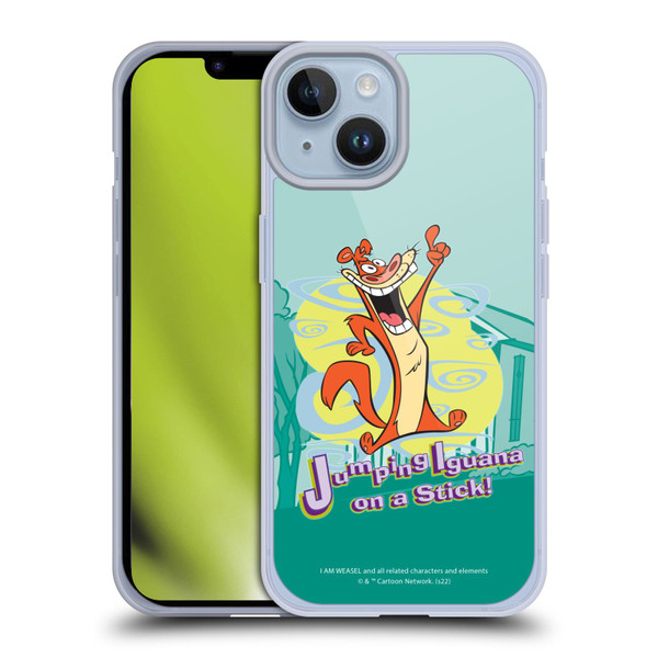 I Am Weasel. Graphics Jumping Iguana On A Stick Soft Gel Case for Apple iPhone 14