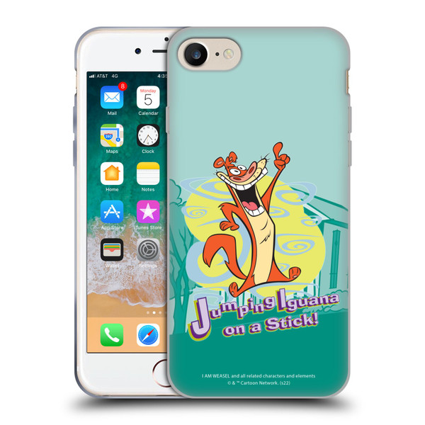 I Am Weasel. Graphics Jumping Iguana On A Stick Soft Gel Case for Apple iPhone 7 / 8 / SE 2020 & 2022