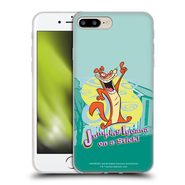 I Am Weasel. Graphics Jumping Iguana On A Stick Soft Gel Case for Apple iPhone 7 Plus / iPhone 8 Plus
