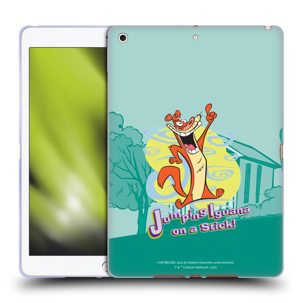 I Am Weasel. Graphics Jumping Iguana On A Stick Soft Gel Case for Apple iPad 10.2 2019/2020/2021