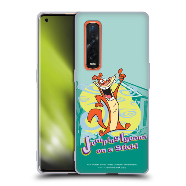 I Am Weasel. Graphics Jumping Iguana On A Stick Soft Gel Case for OPPO Find X2 Pro 5G