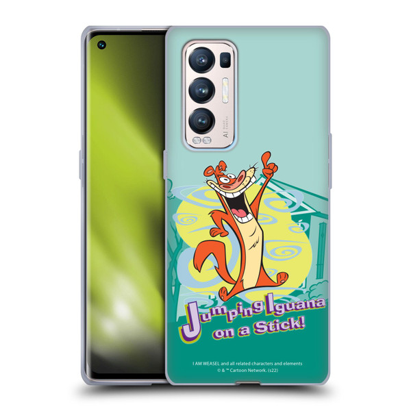 I Am Weasel. Graphics Jumping Iguana On A Stick Soft Gel Case for OPPO Find X3 Neo / Reno5 Pro+ 5G