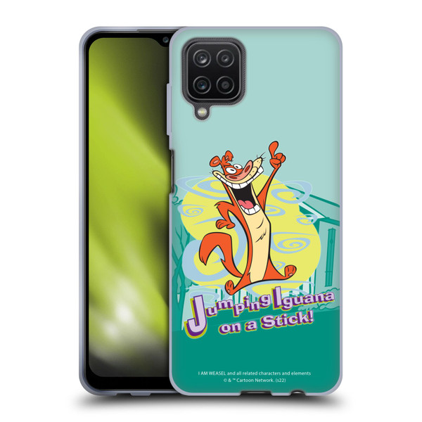 I Am Weasel. Graphics Jumping Iguana On A Stick Soft Gel Case for Samsung Galaxy A12 (2020)