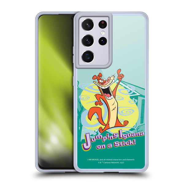 I Am Weasel. Graphics Jumping Iguana On A Stick Soft Gel Case for Samsung Galaxy S21 Ultra 5G