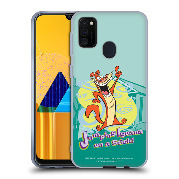 I Am Weasel. Graphics Jumping Iguana On A Stick Soft Gel Case for Samsung Galaxy M30s (2019)/M21 (2020)
