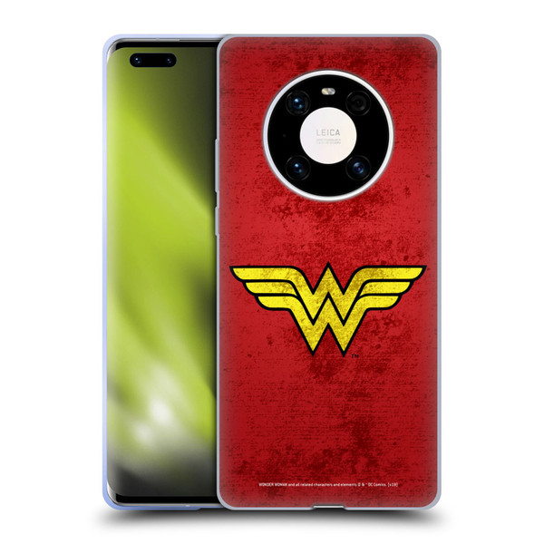 Wonder Woman DC Comics Logos Distressed Look Soft Gel Case for Huawei Mate 40 Pro 5G