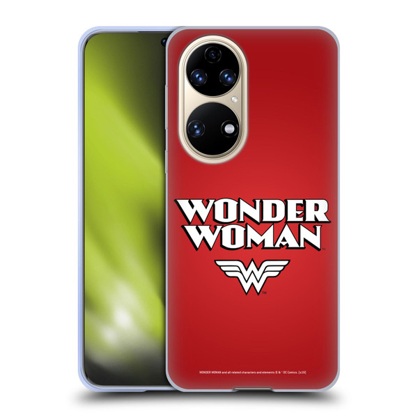 Wonder Woman DC Comics Logos Text Soft Gel Case for Huawei P50