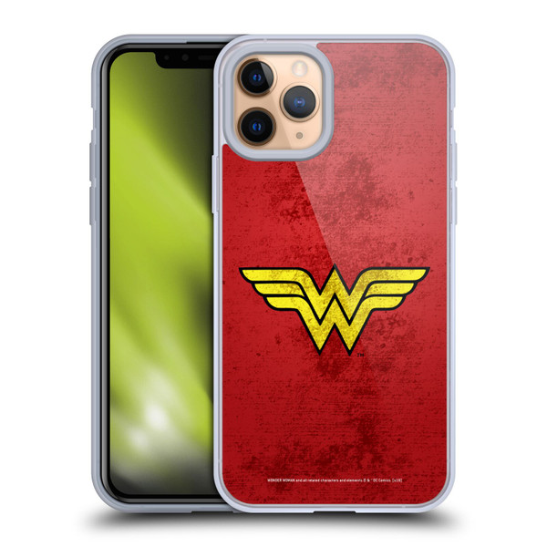 Wonder Woman DC Comics Logos Distressed Look Soft Gel Case for Apple iPhone 11 Pro