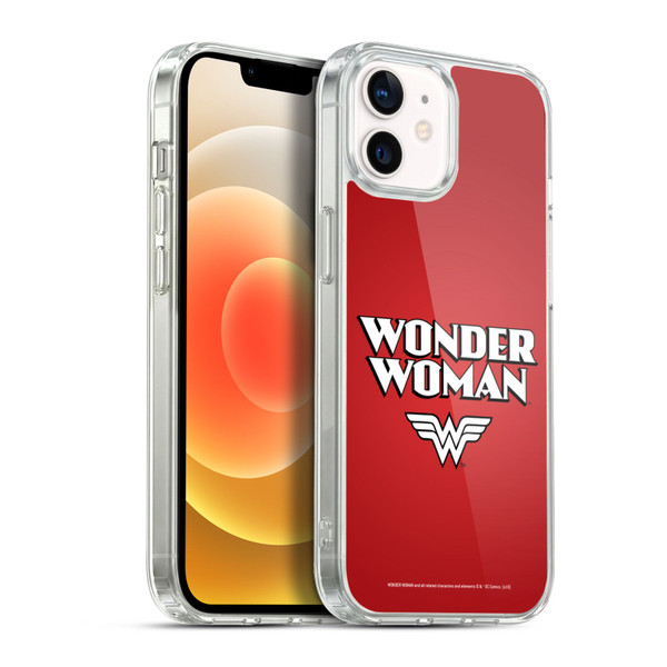 Wonder Woman DC Comics Logos Text Soft Gel Case for Apple iPhone 12 / iPhone 12 Pro & MagSafe