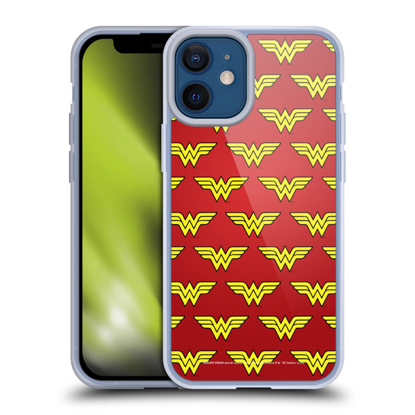 Wonder Woman DC Comics Logos Pattern Soft Gel Case for Apple iPhone 12 Mini