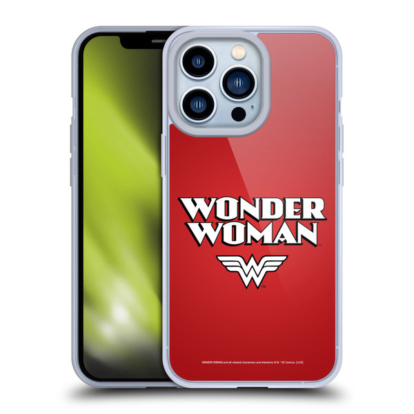 Wonder Woman DC Comics Logos Text Soft Gel Case for Apple iPhone 13 Pro