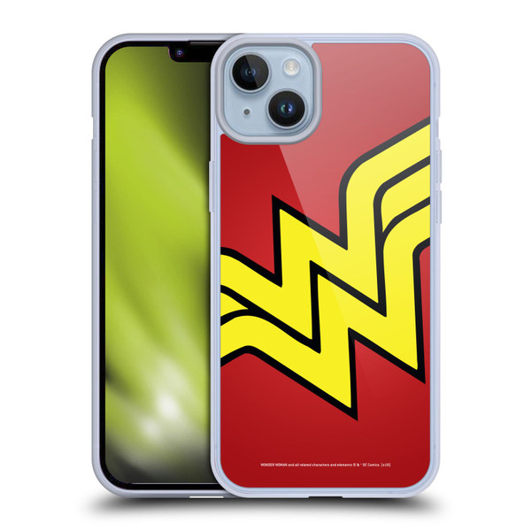 Wonder Woman DC Comics Logos Oversized Soft Gel Case for Apple iPhone 14 Plus