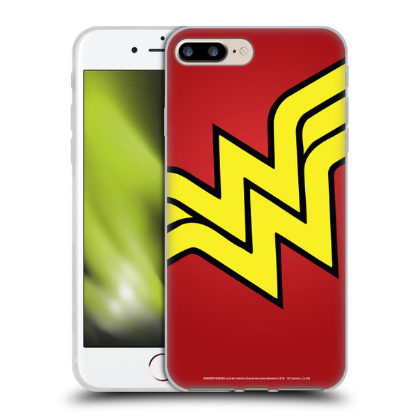 Wonder Woman DC Comics Logos Oversized Soft Gel Case for Apple iPhone 7 Plus / iPhone 8 Plus